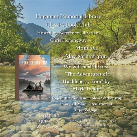 May 20 Classics Book Club The Adventures Of Huckleberry Finn By