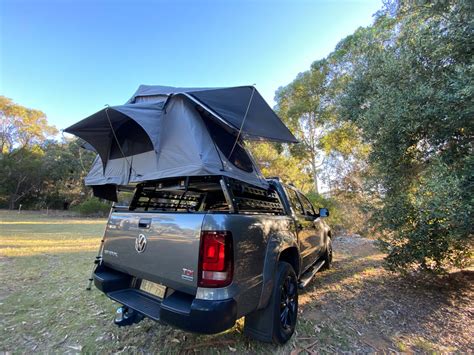 Rooftop Tent And Tub Rack Package 2 Person Soft Shell Tent Short Styl