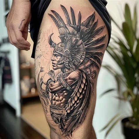 Aztec Warrior Tattoo Art Set In 2024 Aztec Warrior Tattoo Warrior