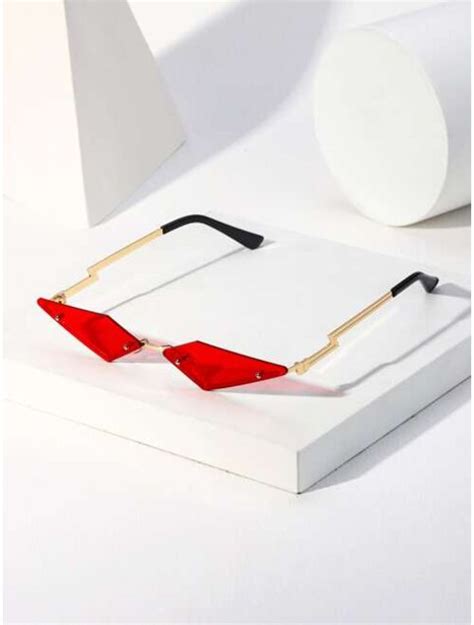 Buy Shein Men Geometric Frame Rimless Fashion Glasses Online Topofstyle