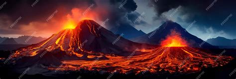 Premium AI Image | raw power and beauty of volcanic regions with active ...