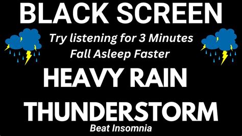 Heavy Rain And Thunderstorm Try Listening For 3 Minutes Fall Asleep