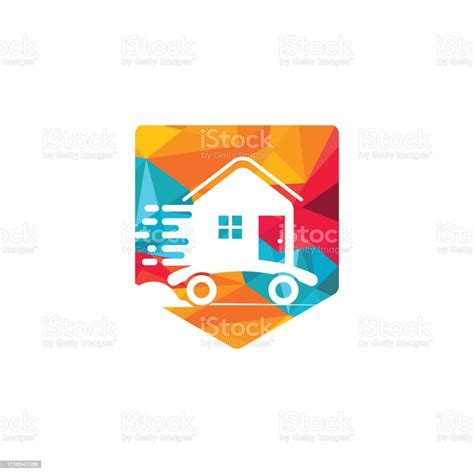 House Moving Company Logo Design Stock Illustration Download Image