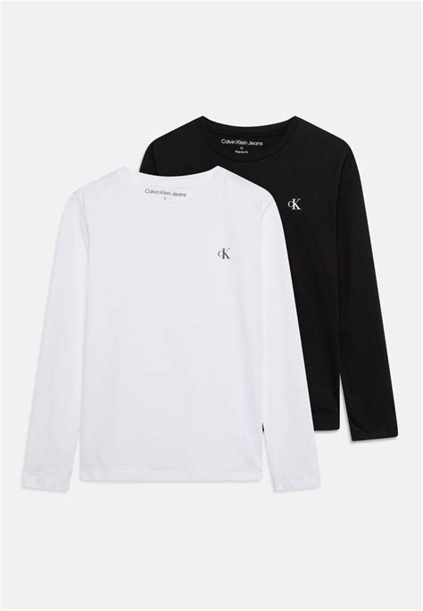 Calvin Klein Jeans Monogram 2 Pack T Shirt à Manches Longues Blackwhitenoir Zalandofr