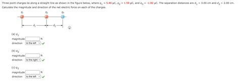 Solved Three Point Charges Lie Along A Straight Line As