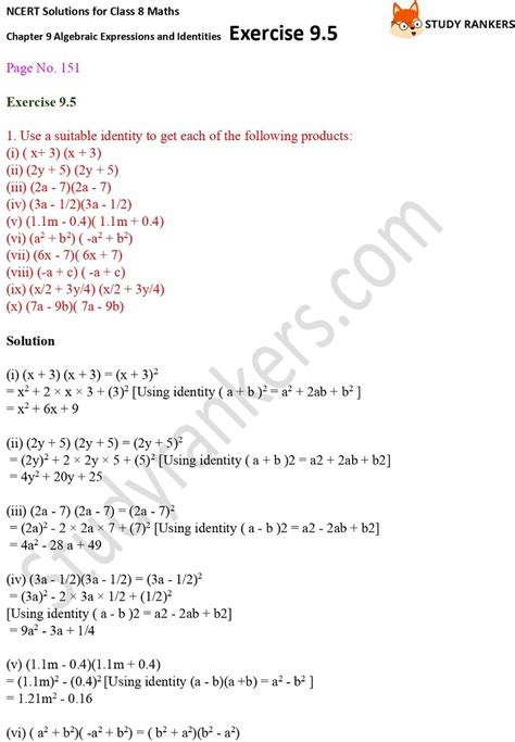 Ncert Solutions For Class Maths Ch Algebraic Expressions And