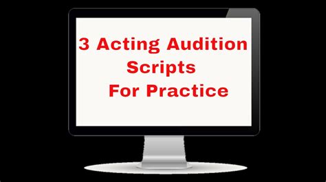 3 Acting Audition Scripts For Practice । Acting Scripts To Practice