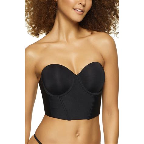 Felina Longline Convertible Strapless Underwire Bra Black Editorialist