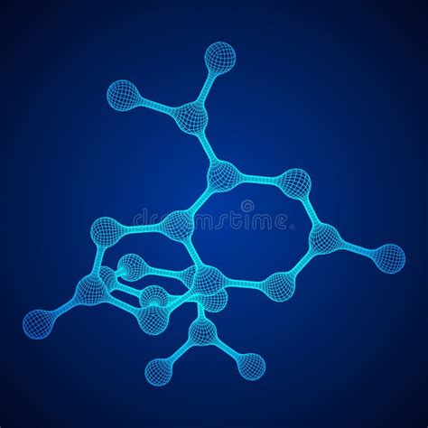 Wireframe Mesh Molecule Connection Structure Stock Vector