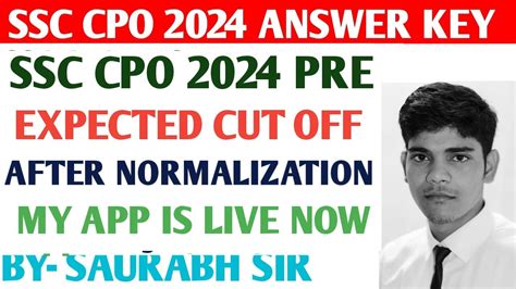 SSC CPO 2024 Tier 1 Expected Cutoff CPO Safe Score Analysis By