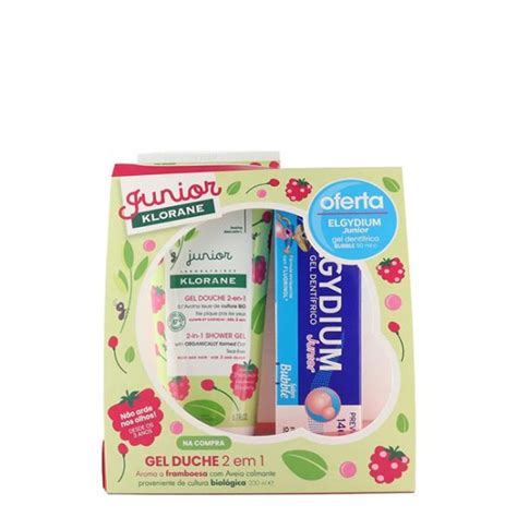 Buy Klorane Junior Kit Raspberry Shower Gel Elgydium Toothpaste