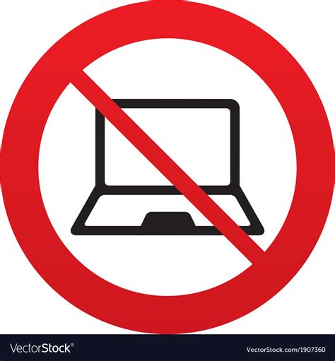 No laptop sign icon notebook pc symbol Royalty Free Vector