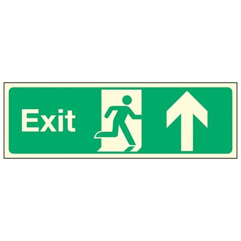 Exit Arrow Up Photoluminescent Linden Signs Print