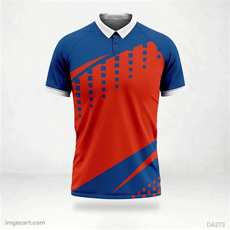 Football Jersey Design Blue and Orange Pattern - imgecart