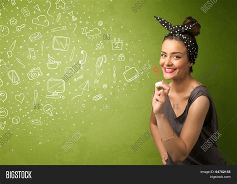 Cute Girl Blowing Hand Image And Photo Free Trial Bigstock