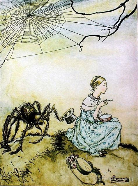 Little Miss Muffet Mother Goose Arthur Rackham Canvas Print By