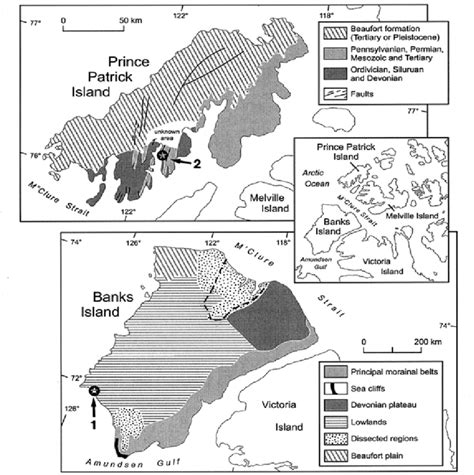 Location map of Banks Island and Prince Patrick Island, Western ...