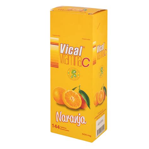 Vitamina C 500 Mg Vical Naranja Masticable 144 Tabletas Farmaprime