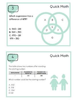 Third Grade Math Review Task Cards By Teach One Success Tpt