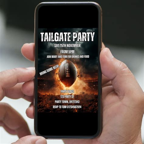 Editable Tailgate Party Invitation Tailgate Party Invite Football