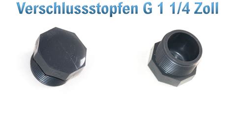 Verschlussstopfen Blindstopfen G 1 1 4 Zoll Ca 41 60mm Aus PVC