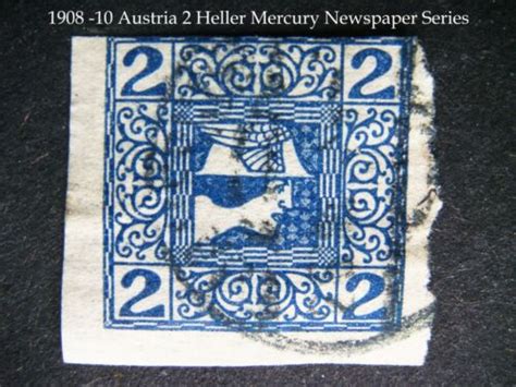 AUSTRIA Newpaper Mercury 2 Heller Blue Stamp From 1908 1910 EBay