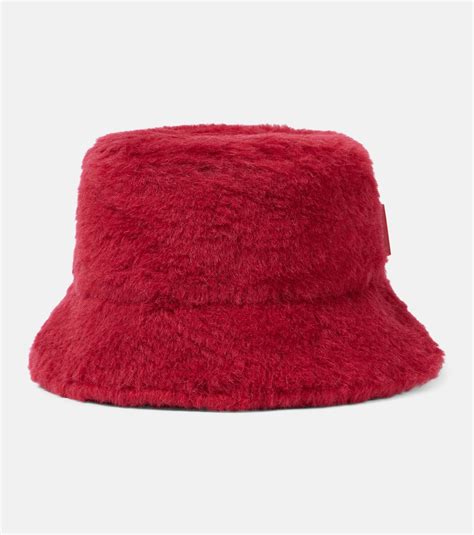 Figura Wool And Silk Teddy Bucket Hat In Red Max Mara Mytheresa