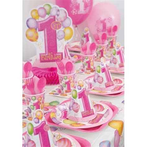 8 Piatti Primo Compleanno Rosa In Cartoncino Da 23 Cm