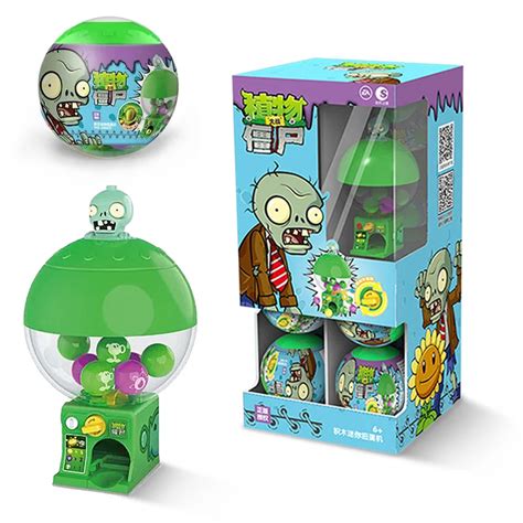 Mini Plants Vs Zombies Gashapon Machines Toys Zombies Peashooter Mu