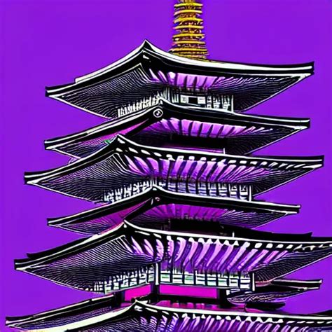 Futuristic Pagoda Shrine In Tokyo Megapolis In Style Stable Diffusion