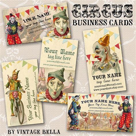 17 Best Images About Circus Business Cards On Pinterest Circus Clown