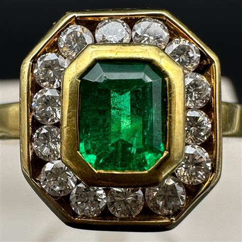 Proantic: Vintage Emerald And Diamond Ring