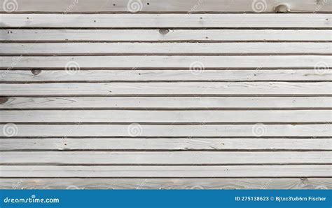 White Wooden Horizontal Boards With Texture As Background Stock