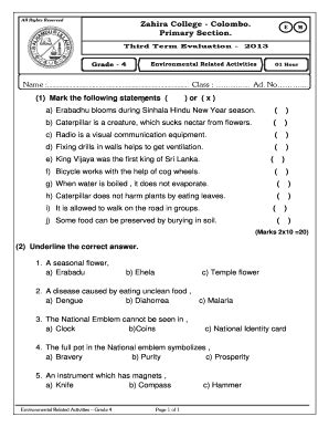 Grade 4 Exam Papers Pdf Fill Online Printable Fillable Blank