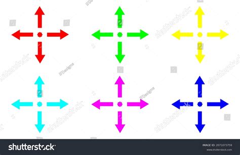 Four Arrows Pointing Center Point Colorful Stock Vector Royalty Free 2071073759 Shutterstock