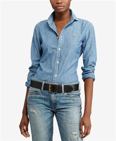 Polo Ralph Lauren Slim Fit Cotton Chambray Shirt Macys