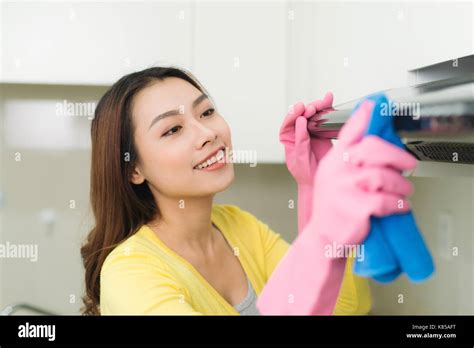 Housewife With Rubber Gloves Hi Res Stock Photography And Images Alamy