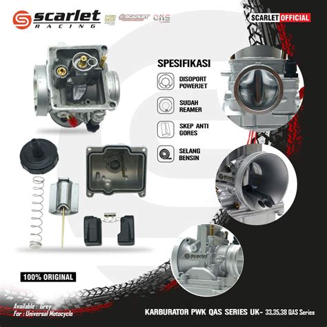 Jual Scarlet Racing Carburetor Karbu Karburator Pwk Qas Series