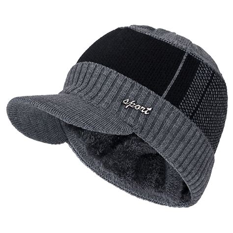 Gorros De Algod N Con Visera De Piel Para Hombre Y Grandado