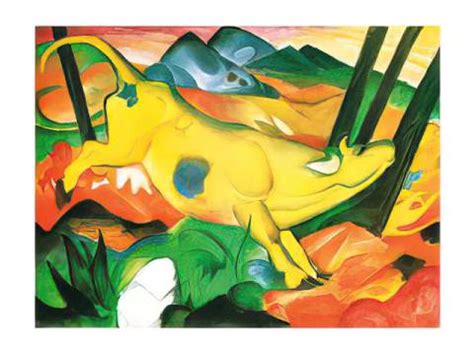 Franz Marc Gelbe Kuh Kunstdruck Leinwandbild Gerahmtes Bild