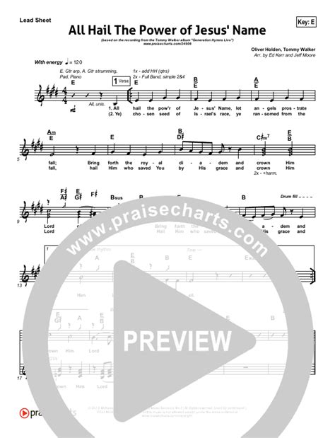 All Hail The Power Of Jesus Name Sheet Music Pdf Tommy Walker