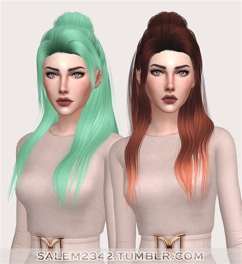 Sims 4 Hairs ~ Salem2342 Anto`s Sinti Hair Unnatural Color Retextured