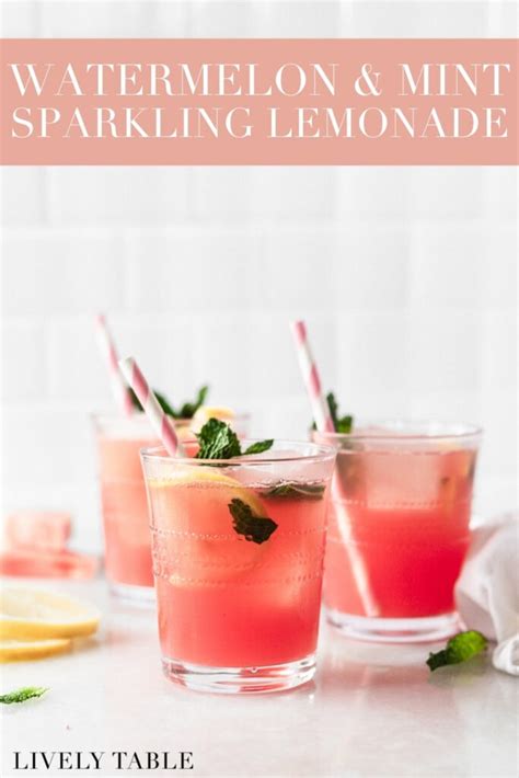 Sparkling Watermelon Mint Lemonade Lively Table