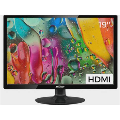 Monitor Led Brazil Pc Bpc We B Preto Widescreen Box I Hdmi E Vga