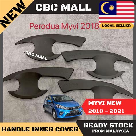 Perodua Proton Matte Black Door Handle Inner Bowl Inserts Cover Myvi