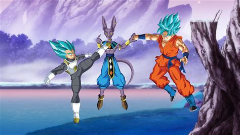 Vegeta And Goku SSGSS Vs Lord Beerus Wallpaper By DragonBallAffinity On