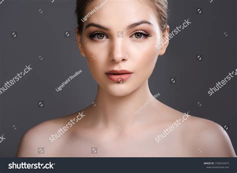 Beautiful Nude Woman Makeup Looking Camera Stock Photo 1768234475 Shutterstock