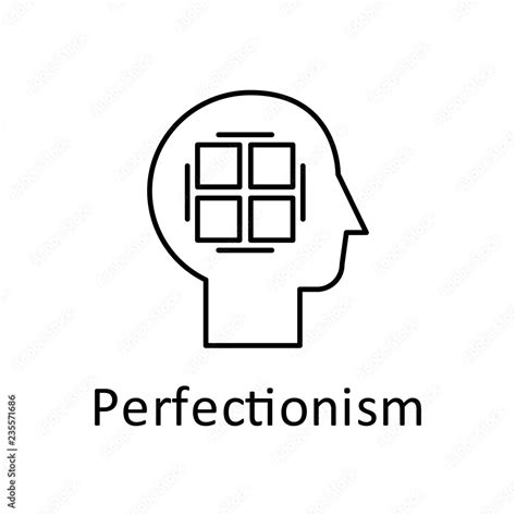 Human, perfectionist in mind icon. Element of human mind with name icon ...