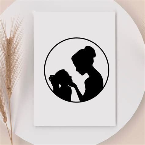 Silueta de madre e hija PNG SVG imágenes prediseñadas de Etsy México