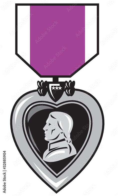 purple heart military medal of bravery valor Stock Vector | Adobe Stock